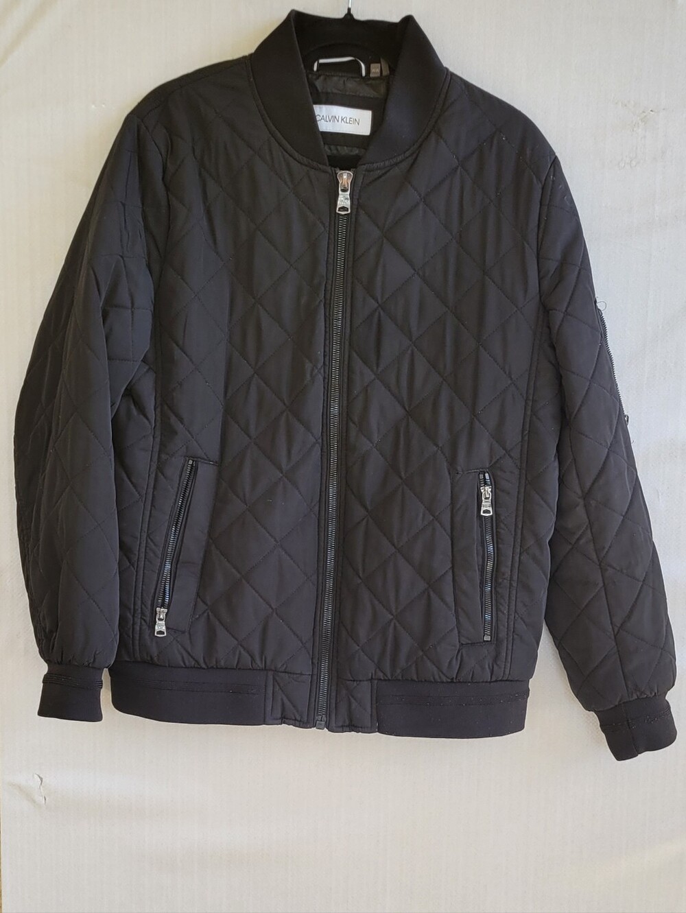 Calvin Klein Black Quilted Bomber Casual Jacket